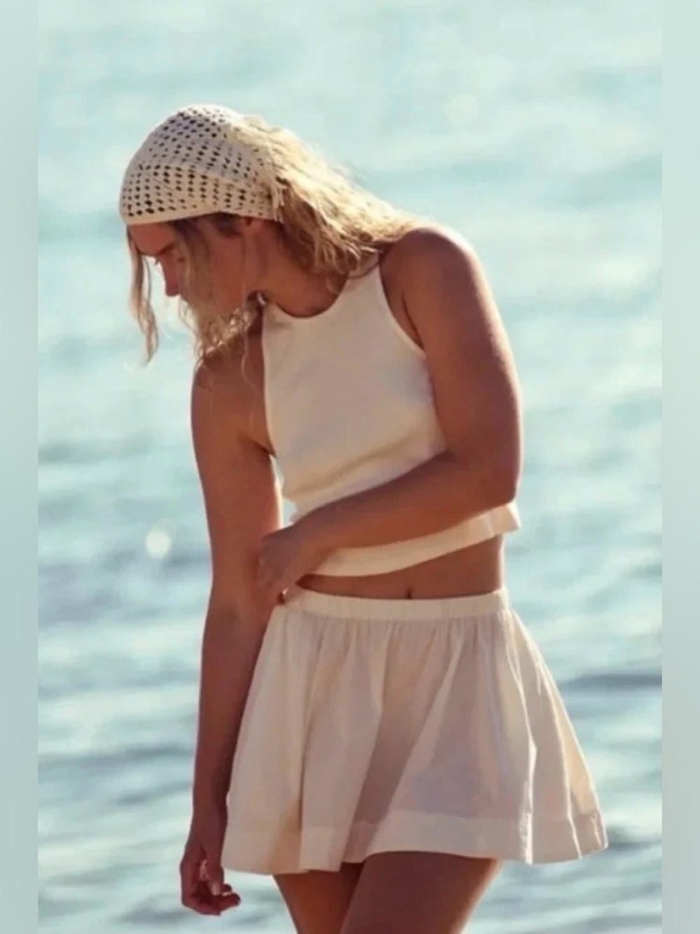 NWOT Free People Free-est Milani Two Piece Coord Set Tank Skirt Coconut Sz M